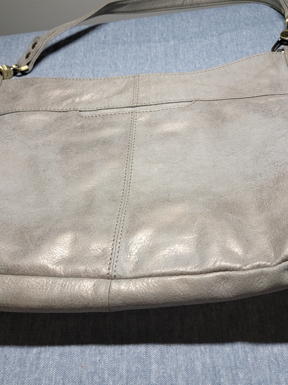 Women's Hobo Shoulder Purse Gray With Gold Sheen